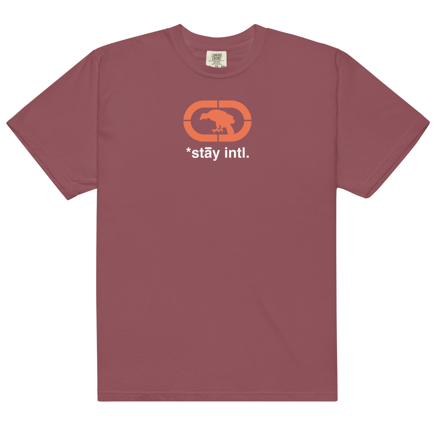 Endangered *stāy Tee orange/white print